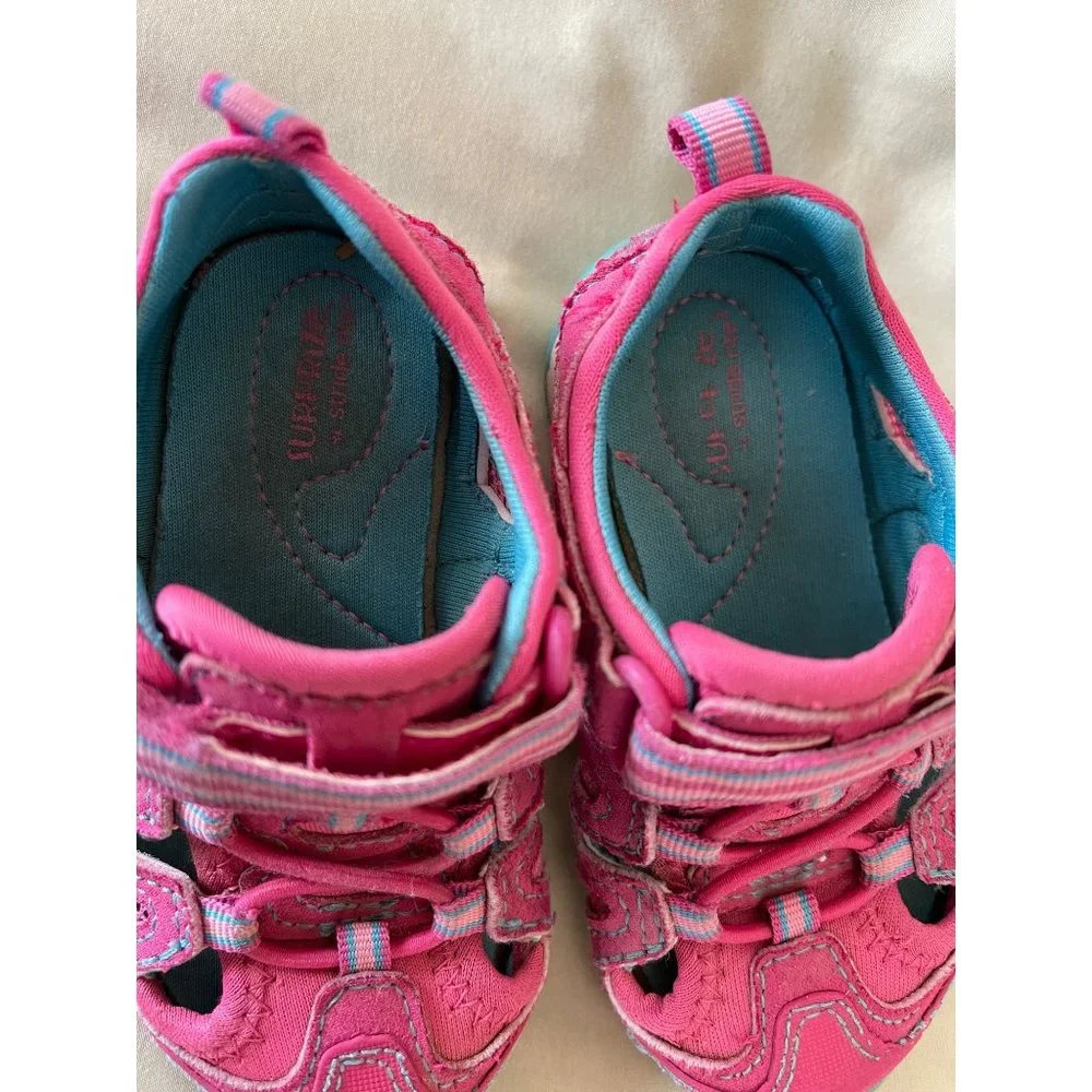 Surprise Toddler Girls Pink / Green Tennie Style Sandals